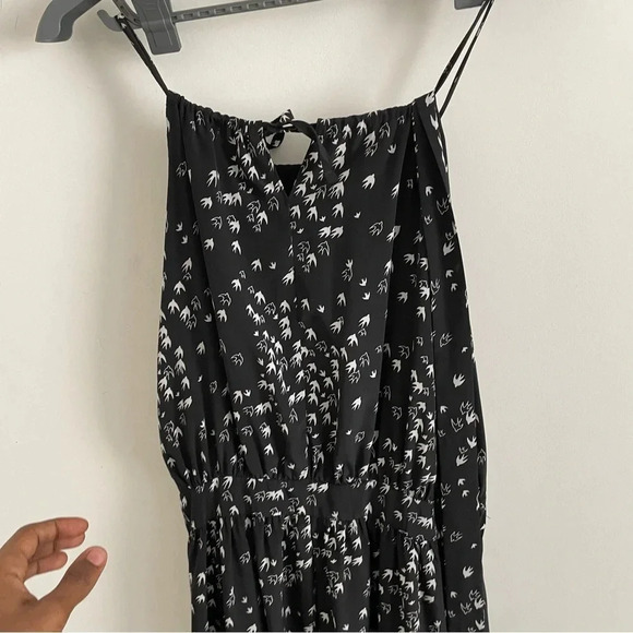 Hazel Dress Midi Bird Print L Whimsigoth Fairy Grunge Boho Cottagecore Peasant - Picture 3 of 7